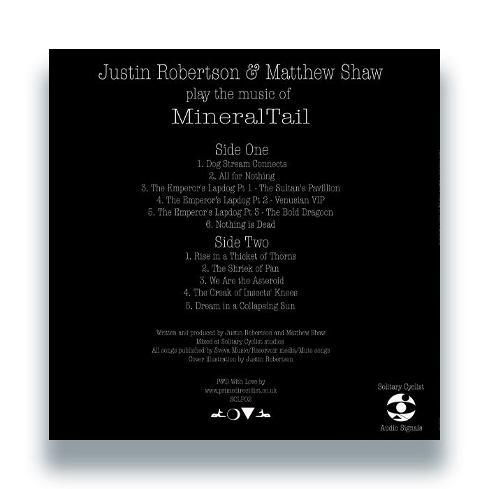 Justin Robertson and Matthew Shaw - Play the music of MineralTail [12 Inch Vinyl LP, Solitary Cyclist Records, Back Cover]