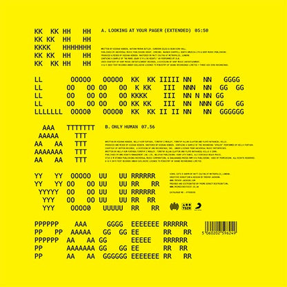 KH - Looking At Your Pager / Only Human - 12" Yellow Vinyl, Back Cover
