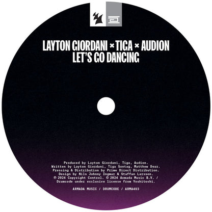Layton Giordani / Tiga / Audion - Let's Go Dancing - 12" Neon Violet Vinyl, A Side