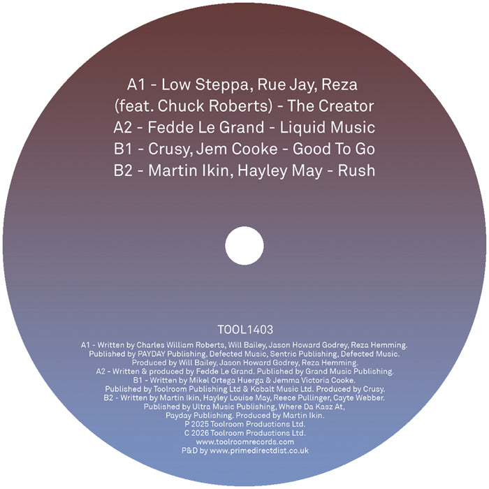 Low Steppa, Rue Jay, Reza, Chuck Roberts, Fedde LeGrand, Crusy, Jem Cooke, Martin Ikin, Hayley May – Toolroom Sampler Vol. 23 [12 Inch Vinyl, Toolroom Records, Side B]
