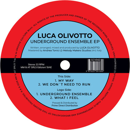 Luca Olivotto - Underground Ensemble EP [12 Inch Vinyl, Groove Culture, Side B]