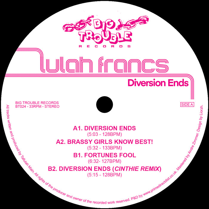 Lulah Francs - Diversion Ends (+ Cinthie Remix) [12 Inch Vinyl, Big Trouble Records, Side A]