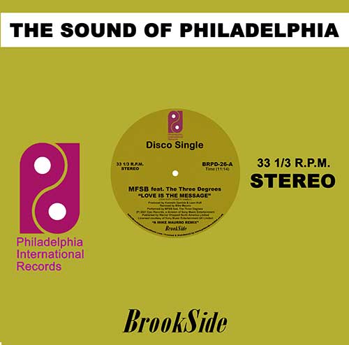 M.F.S.B. / The O'Jays - Love Is The Message / Message In Our Music (Mike Maurro Remixes) [12 Inch Vinyl, Brookside Music, Front Cover]