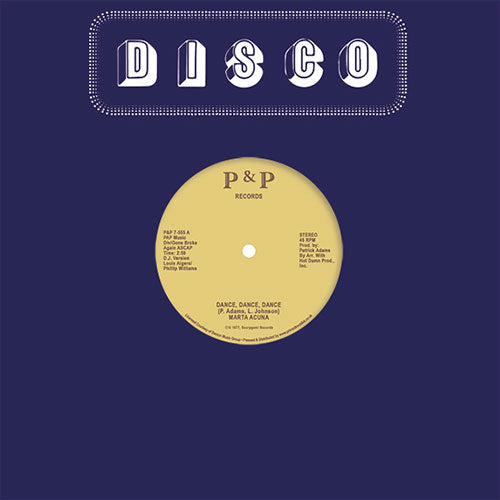 Marta Acuna - Dance, Dance, Dance [12 Inch Vinyl, P&P Records, Front Cover]