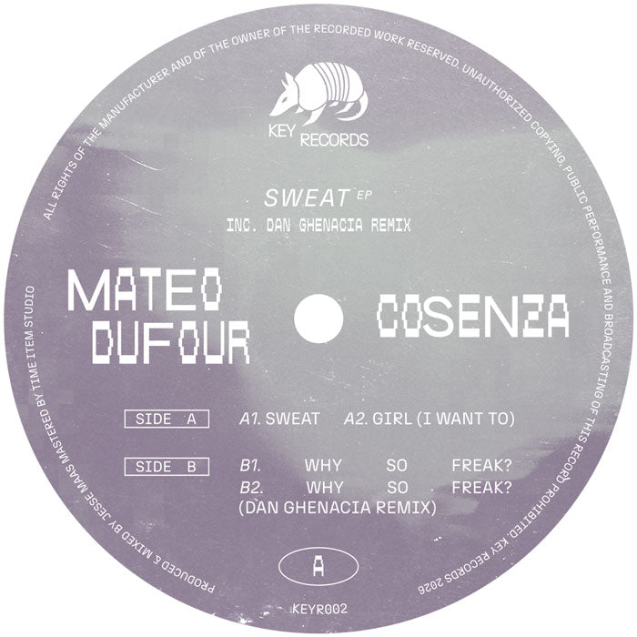 Mateo Dufour & Cosenza - Sweat EP [12 Inch Vinyl, Key Records, Side A]
