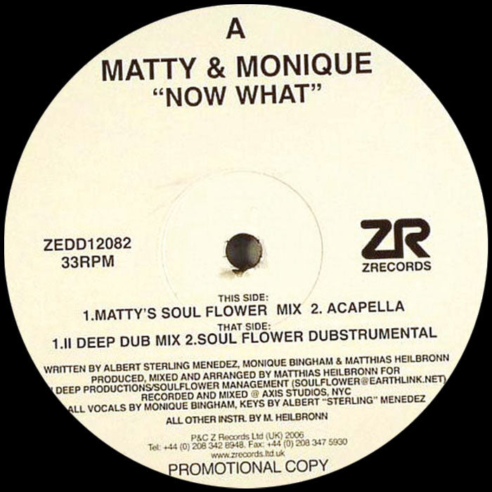 Matty & Monique - Now What? [12 Inch Vinyl, Z Records, Side A]