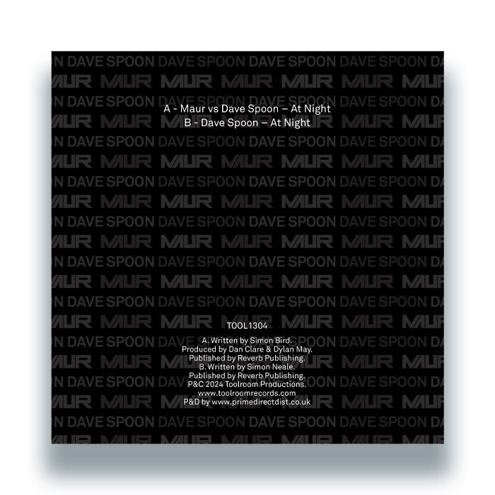Maur vs Dave Spoon - At Night - 12" Vinyl, Back Cover