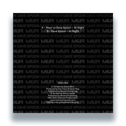 Maur vs Dave Spoon - At Night - 12" Vinyl, Back Cover