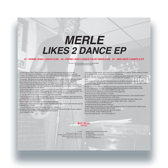 Merle - Likes 2 Dance EP [12 Inch Vinyl, Still Music, Back Cover]