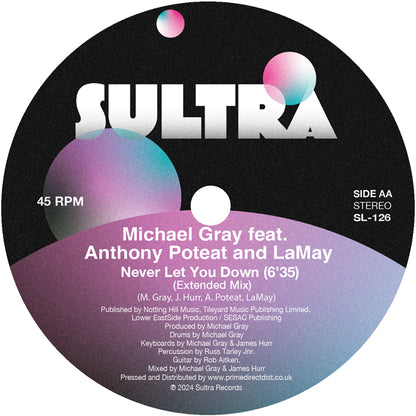 Michael Gray Featuring Kimberly Brown, The Sultra Gospel Singers & Anthony Poteat - Fly Away / Never Let You Down [12 Inch Vinyl, Sultra Records, Side AA]