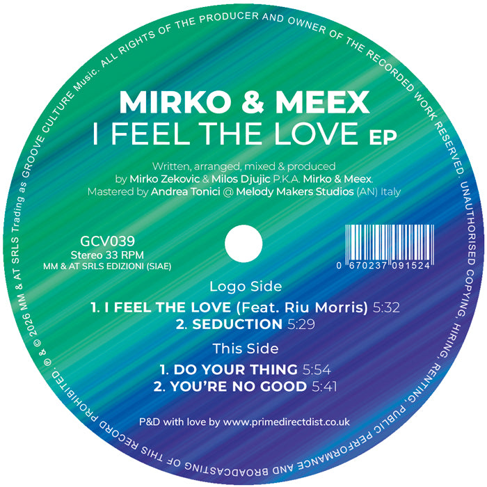 Mirko & Meex - I Feel The Love EP [12 Inch Vinyl, Groove Culture Records, Side B]