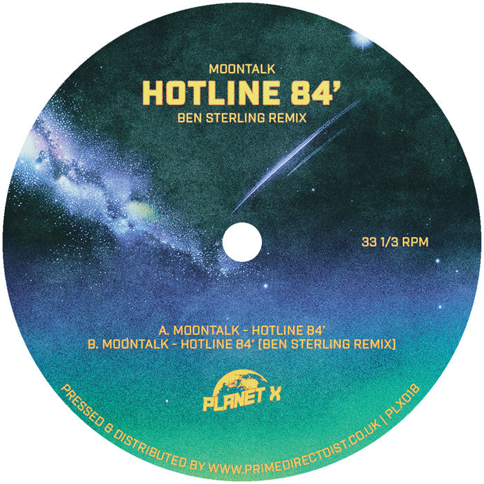 Moontalk - Hotline 84’ [12 Inch Black & Blue Splatter Vinyl, Planet X, Side A]