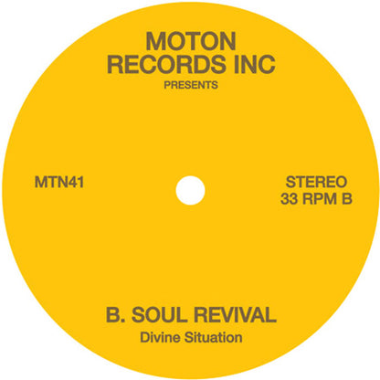Moton Records Inc Presents - Divine Situation - 12" Yellow Vinyl, B Side