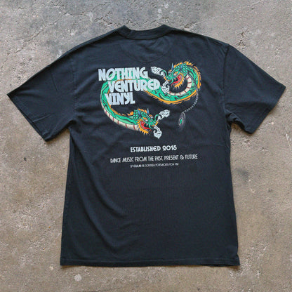 NVV DRAGON TEE BLACK - Nothing Ventured Vinyl, Back Side
