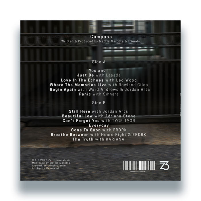 Nihil Young - Compass [12 Inch Vinyl LP, Zerothree Records, Back Cover]