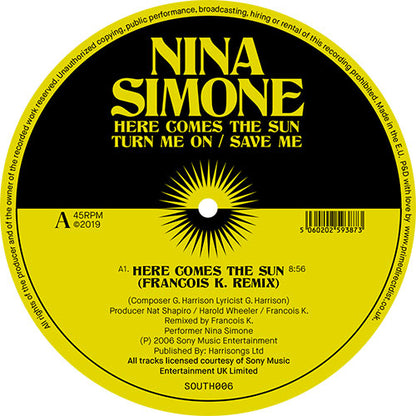 Nina Simone - Remixes [12 Inch Vinyl, South Street, Side A]