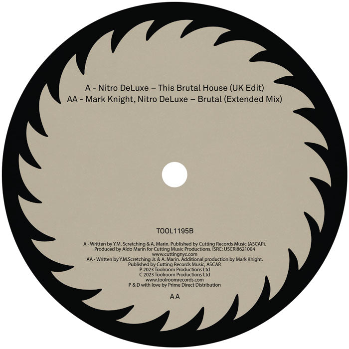 Nitro Deluxe / Mark Knight - This Brutal House [12 Inch Vinyl, Toolroom Records, Side AA]