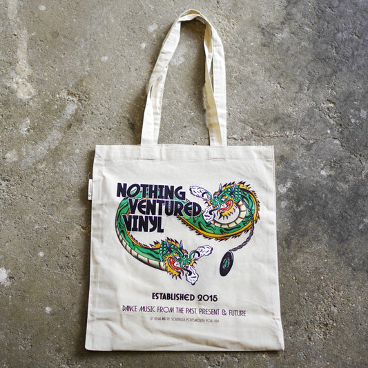 Nothing Ventured Vinyl - Dragon Print Tote Bag (Front Side)