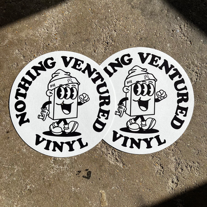 Nothing Ventured Vinyl 12" Vinyl Record Slipmats [Black Text, White Background] - Pair