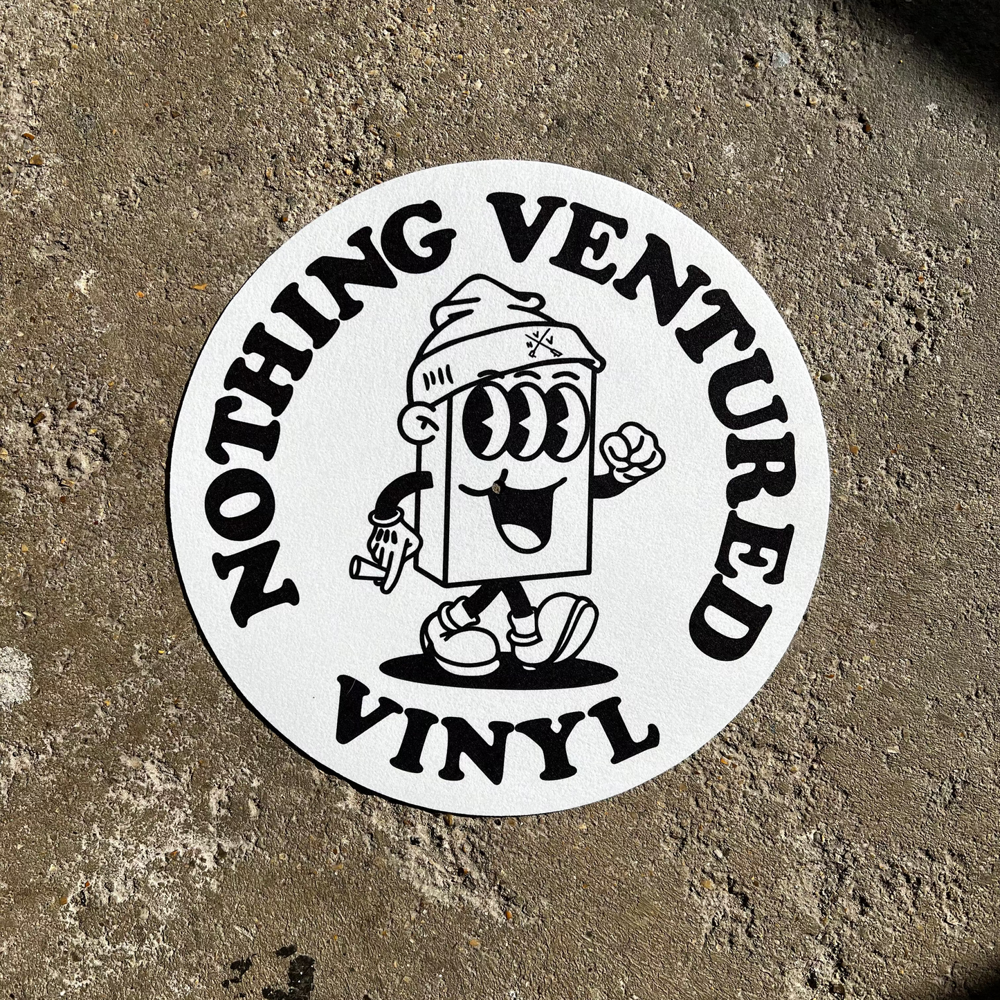 Nothing Ventured Vinyl 12" Vinyl Record Slipmats [Black Text, White Background] - Single
