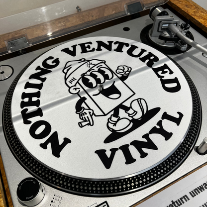 Nothing Ventured Vinyl 12" Vinyl Record Slipmats [Black Text, White Background] - Turntable
