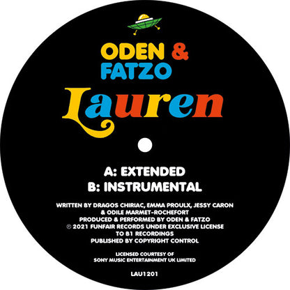 Oden & Fatzo - Lauren [12 Inch Yellow Vinyl, B1 Recordings / Ministry of Sound Recordings, Side A]