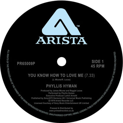 Phyllis Hyman - You Know How to Love Me (Long Version) / Living Inside Your Love - 12" Vinyl, Side 1