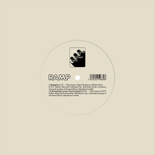 RAMP - Daylight / Everybody Loves The Sunshine [7 Inch Vinyl, South Street Soul Records, Back Cover]