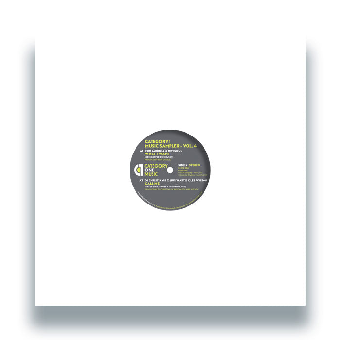 Ron Carroll / Stacy Kidd / Eric Kupper / Marc Cotterell - Category 1 Music Sampler - Vol. 4 [12 Inch Vinyl, Front Cover]