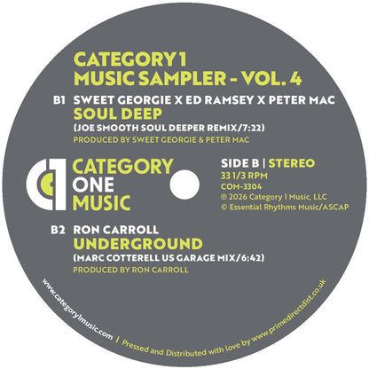 Ron Carroll / Stacy Kidd / Eric Kupper / Marc Cotterell - Category 1 Music Sampler - Vol. 4 [12 Inch Vinyl, Side B]