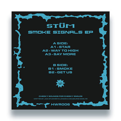 STUM - Smoke Signals EP [12 Inch Vinyl, Happy Wax Records, Back Cover]