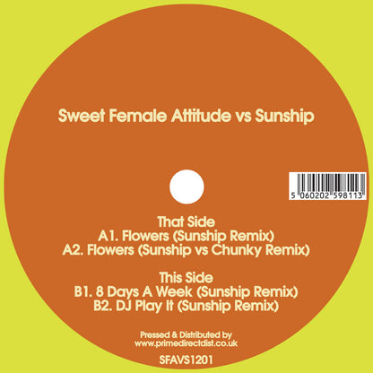 Sweet Female Attitude – Flowers (Remixes) [12 Inch Yellow Vinyl, Record Store Day 2025, Reverb Records, Side B]