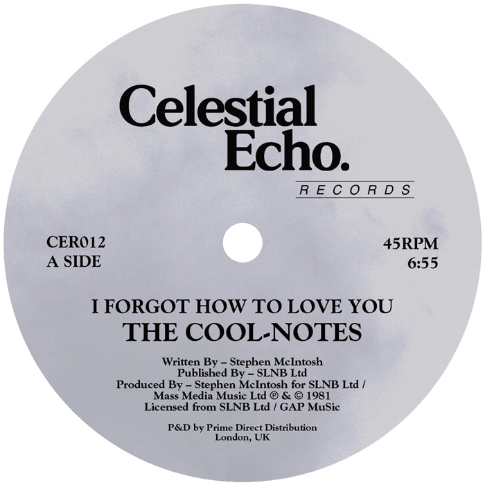 The Cool-Notes - I Forgot How To Love You [12 Inch Vinyl, Reissue, Celestial Echo, Side A]