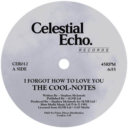 The Cool-Notes - I Forgot How To Love You [12 Inch Vinyl, Reissue, Celestial Echo, Side A]