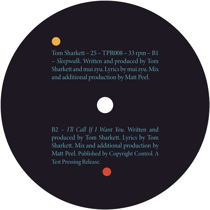 Tom Sharkett - 25 [12 Inch Vinyl, Test Pressing Recordings, Side B]
