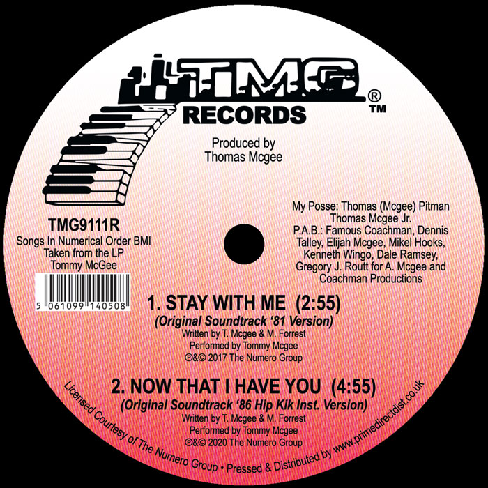 Tommy McGee - Now That I Have You [12 Inch Red Vinyl, Reissue, TMG Records, Side B]