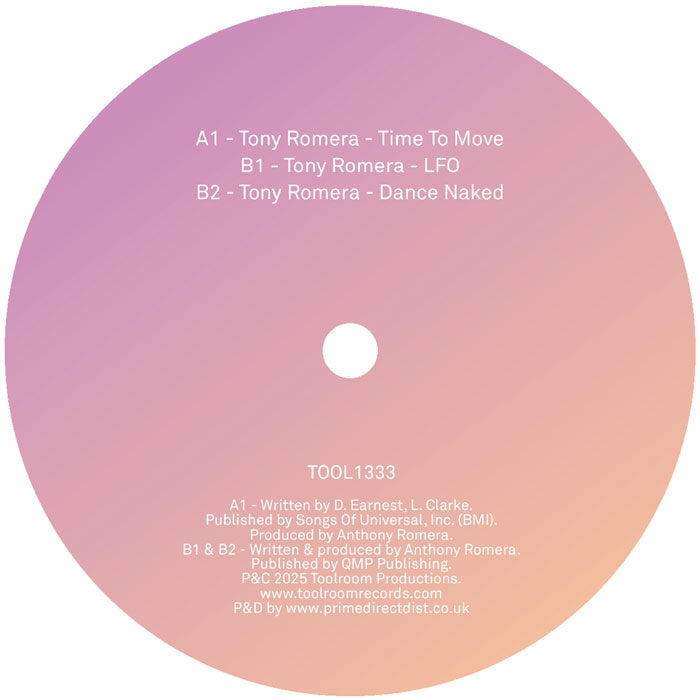 Tony Romera - Time To Move [12 Inch Vinyl, Toolroom Records, Side B]