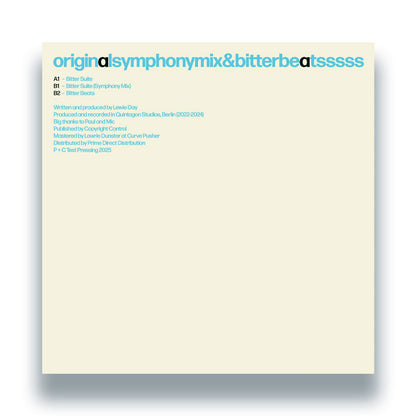 Tornado Wallace – Bitter Suite - 12" Vinyl, Test Pressing Recordings, Back Cover