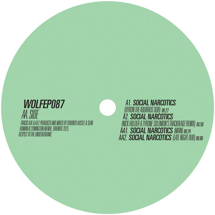 Toronto Hustle & Sean Roman - Social Narcotics [12 Inch Vinyl, WOLF Music, Side AA]