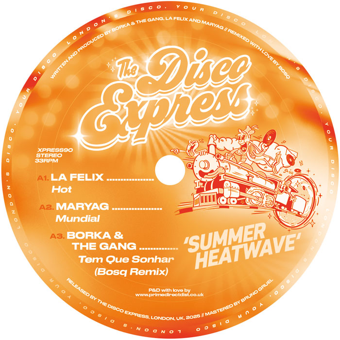Various Artists - Summer Heatwave - 12" Orange Vinyl, The Disco Express, Side A