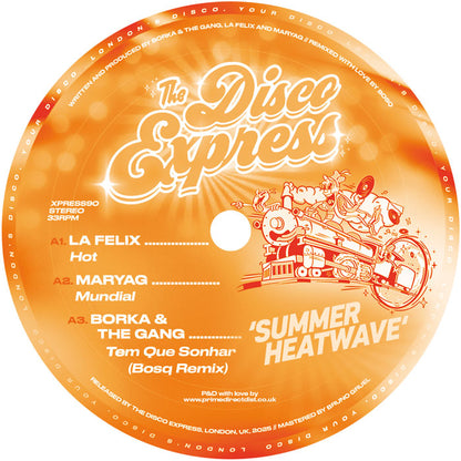 Various Artists - Summer Heatwave - 12" Orange Vinyl, The Disco Express, Side A