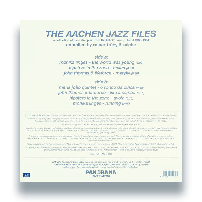 Various Artists - The Aachen Jazz Files Compiled by Rainer Trüby & Miche [12" Vinyl LP, Panorama, Picture Sleeve Back Cover]