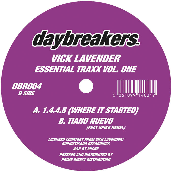 Vick Lavender - Essential Traxx Vol. 1 [12 Inch Vinyl, Daybreakers, Side B]