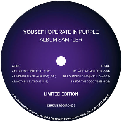Yousef - I Operate In Purple - Album Sampler [12 Inch Purple Vinyl, Circus Recordings, Side B]