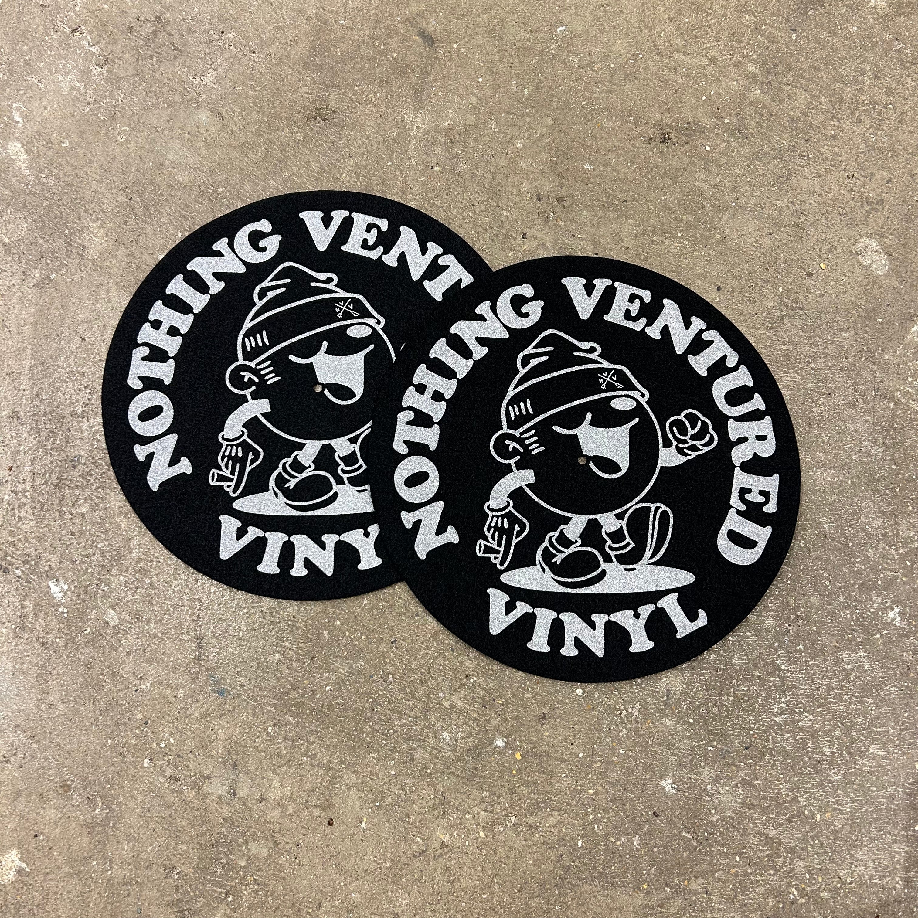 NVV Slipmats - Black with Metallic Silver print