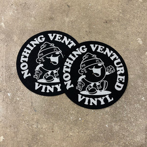 NVV Slipmats - Black with Metallic Silver print